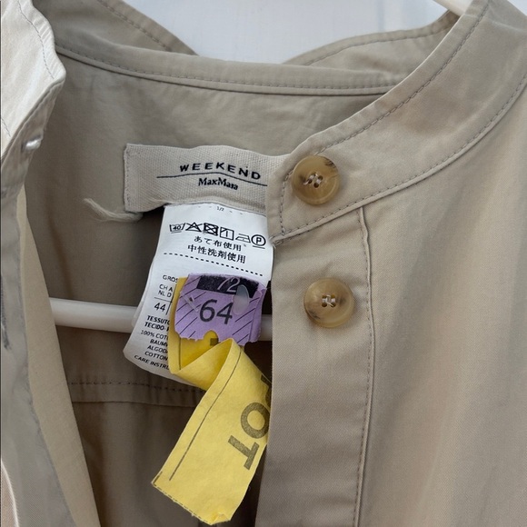 MaxMara Weekend 100% cotton Khaki Shirt Dress Sz 14 - Picture 3 of 8